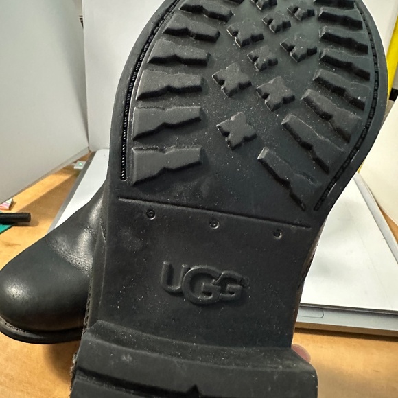 UGG Black Leather Booties – Size 8 - Picture 9 of 10